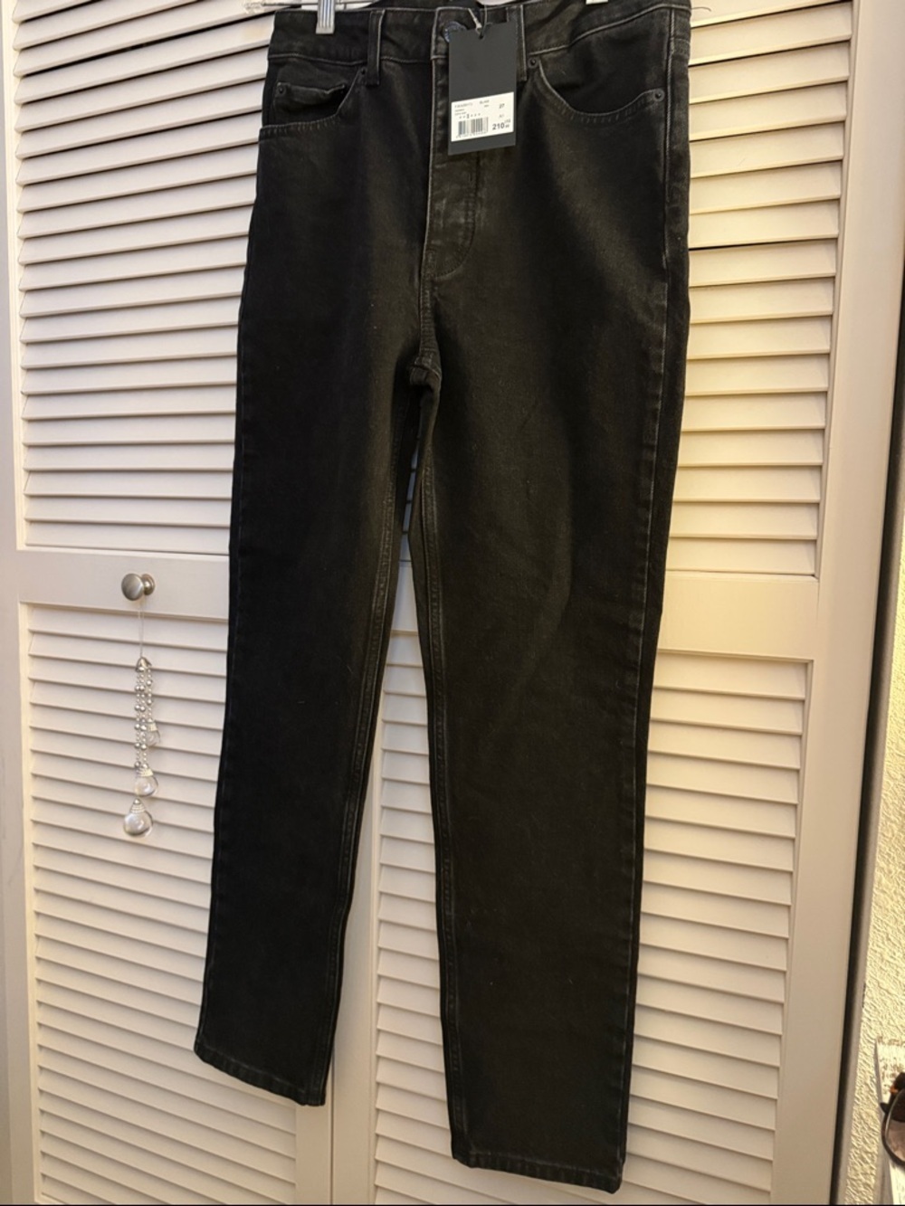 The Kooples Black Denim Slim Straight Leg Size 27 NWT